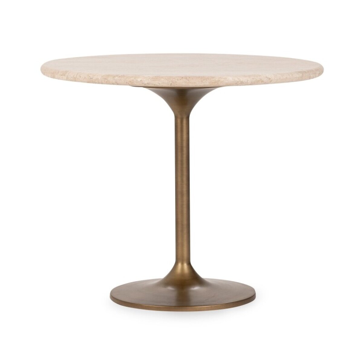 44ffe5ee1bcc45648ca721bd41d83d6d Malani Travertine Round Dining Table - Tan - Image 1