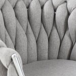 Austin Allen James Fabric Woven Chair Silver Frame - Image 4