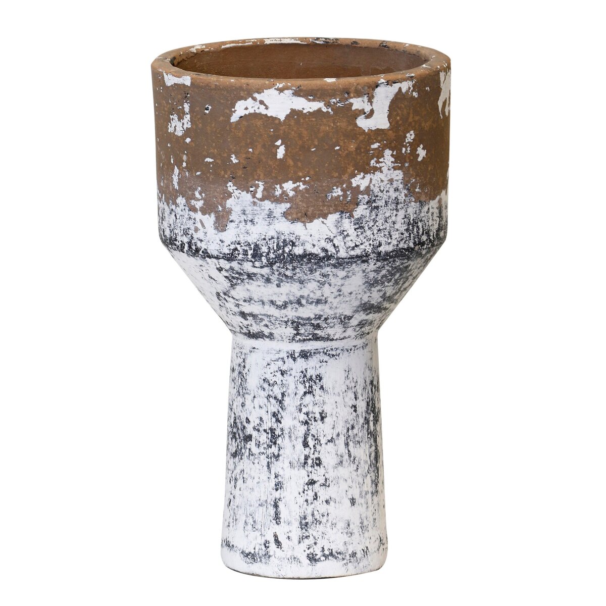 452cf9e9428a53d7608683f687b67f80 Baden Vase- Small | Distressed Cream And Terracottafinish On Ceramic - Image 1