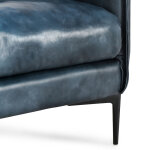 Abigail Leather Club Chair - Ocean Blue - Image 6