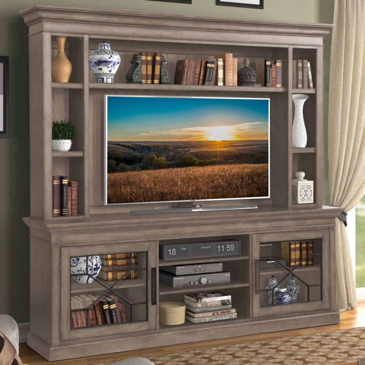 453dda0f511eed7b6a5db3987c3fa629 Sundance - Sandstone 92 In. Console With Hutch & Backpanel - Image 1