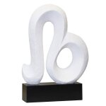 Leo Statue | Matte White Finish On Resin With Matte Black Finished Metal Base