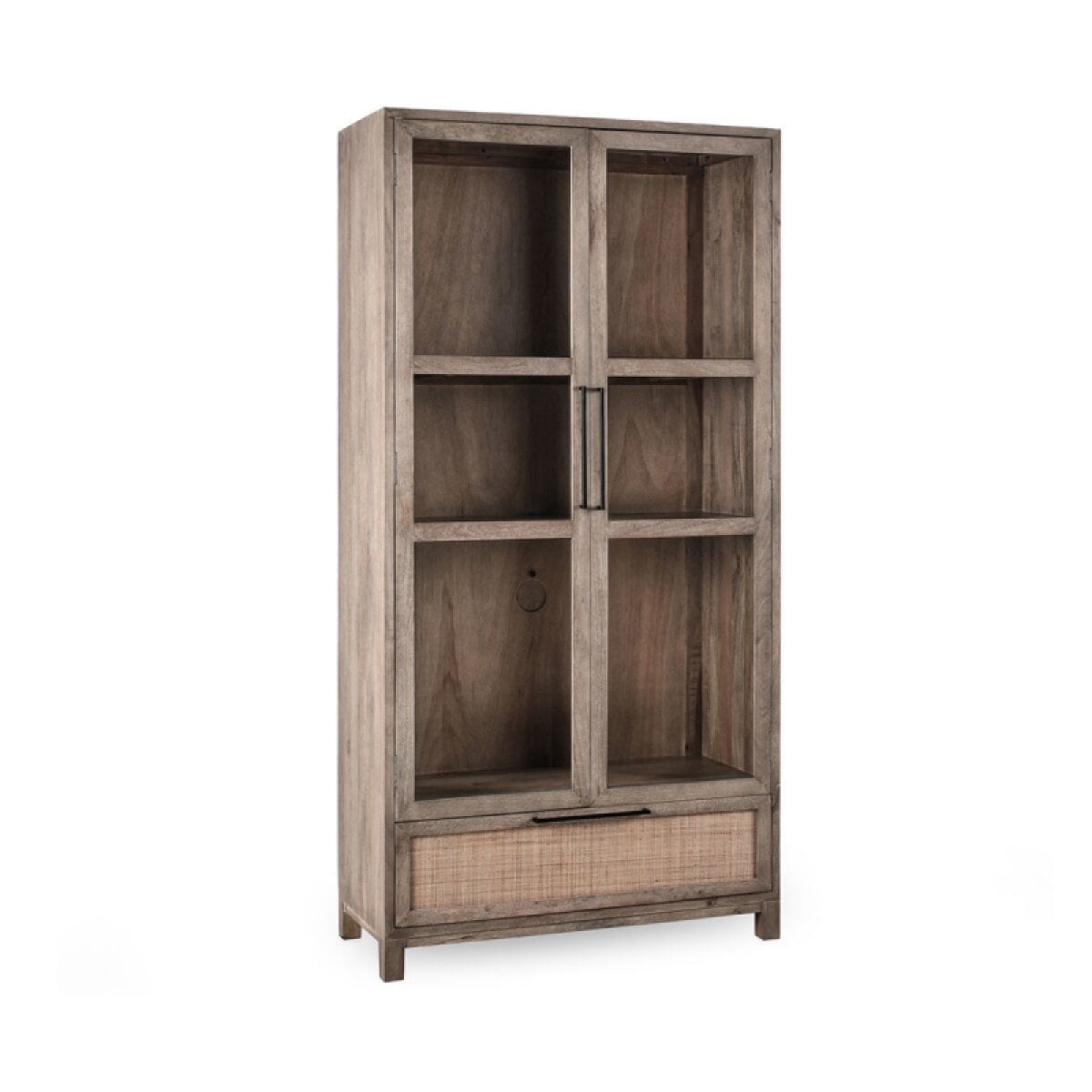 4613626528e9cd4244a5883b4fb139e0 Jensen Solid Wood 2dr 1dwr Tall Cabinet - Meadow Taupe - Image 1