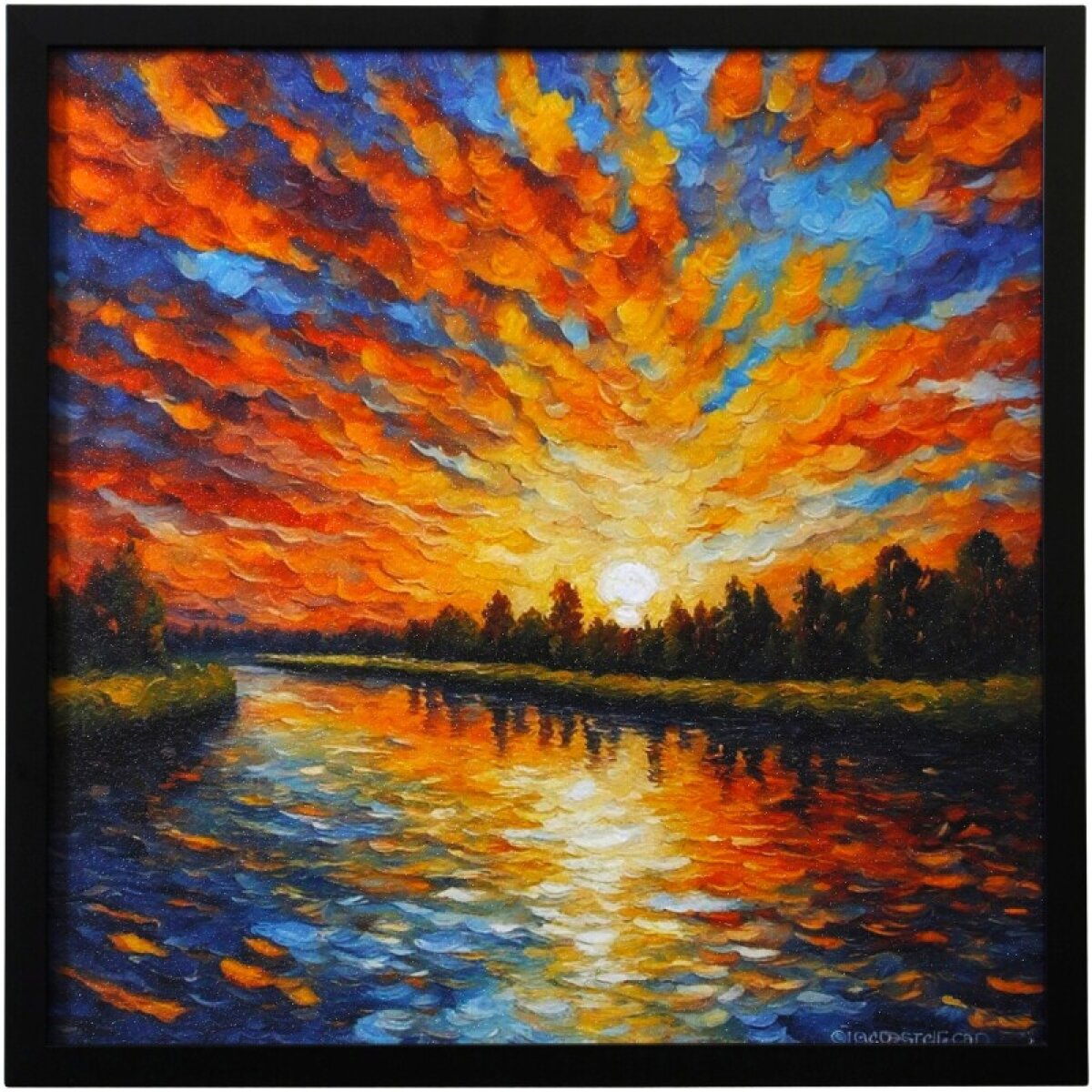 4616555bb40bd05ab9f5f34e8a8380c6 Sunset Sparkle Textured Framed Print - Image 1