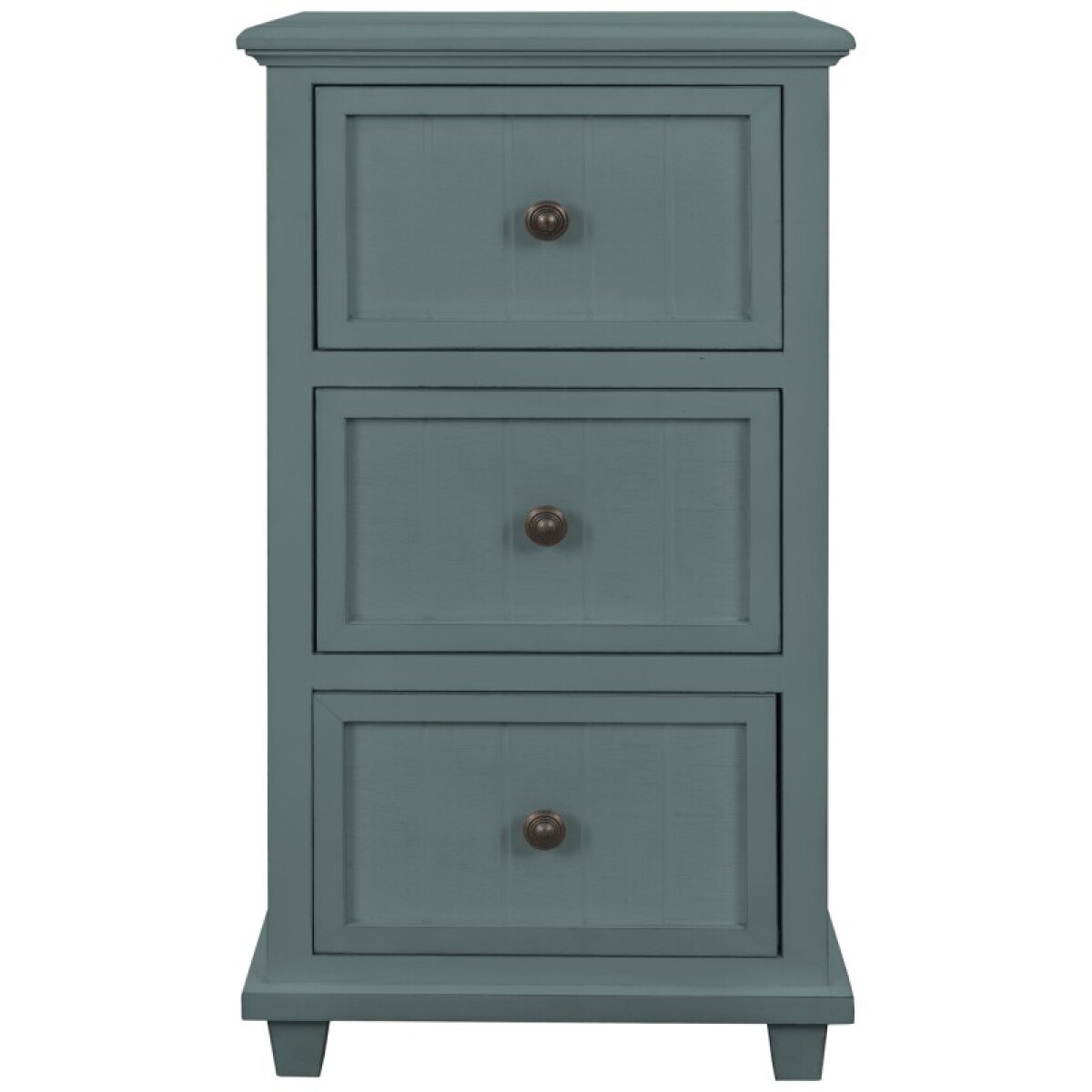 4648c8d66c84d711aeb2d17d8474b1a0 Aged Seafoam Three Drawer Side Table - Image 1