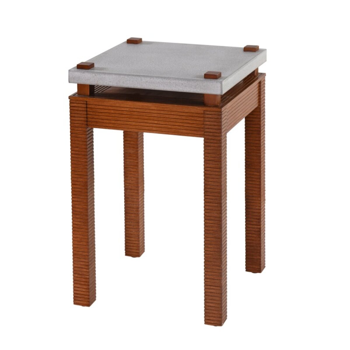 46a016ade92cb5ca7ee5b134e54509e9 Cement Gray & Zebra Cherry Norman Wyatt Home Plant Stand - Image 1