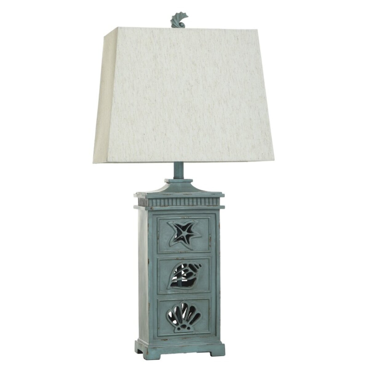 46c233b2ae3adba9ed06ae55e99dc0bd River Crest Seafoam Coastal Table Lamp With Night Light 7 Watt Night Light 100 Watts - Image 1