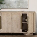 Tiber Solid Wood 4dr Buffet - Cream Washed - Image 8