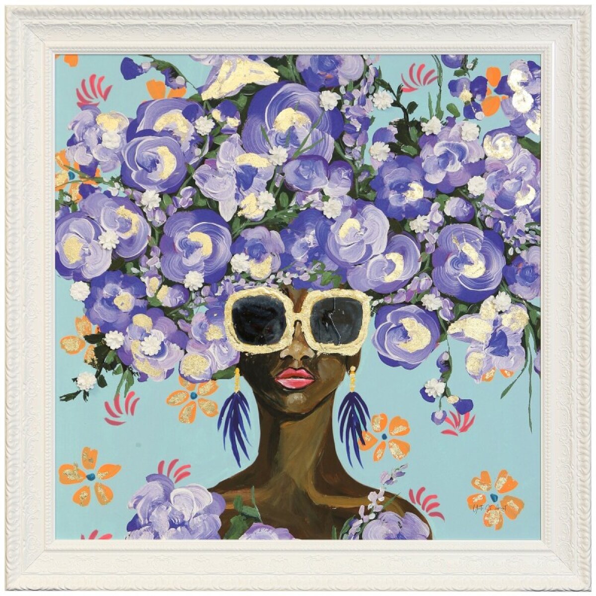 4894f880b5fe1ea4220424ff9141b517 Sunning In Florals Ii Framed Canvas - Image 1