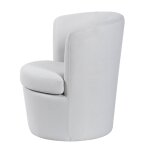 Dann Foley Lifestyle Swivel Tub Chair Covered White Boucle Fabric - Image 3