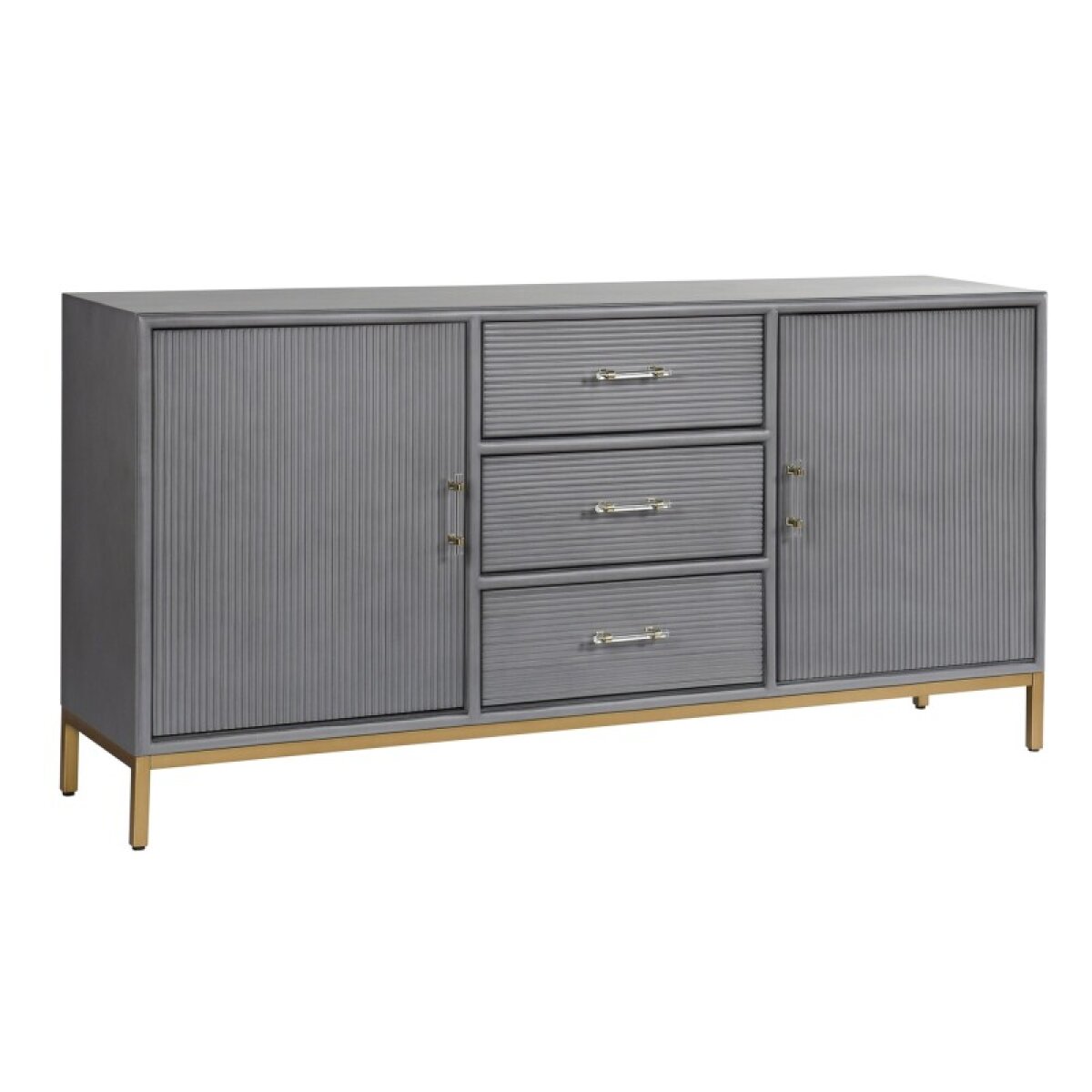 48dafeff8bbdc764d9d058b4deaf1348 Milano Sideboard Fluted Front Panel Doors Sheen Slate Gray Finish - Image 1