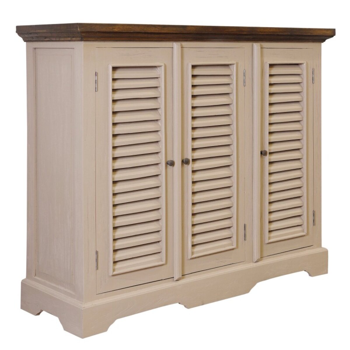 49589e055a5692fd6995a84afe2b3aad Cappuccino Cabinet Cappuccino Wooden Cabinet With Overlapping Slatted Doors - Image 1