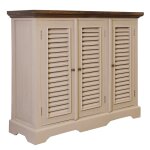 Cappuccino Cabinet Cappuccino Wooden Cabinet With Overlapping Slatted Doors