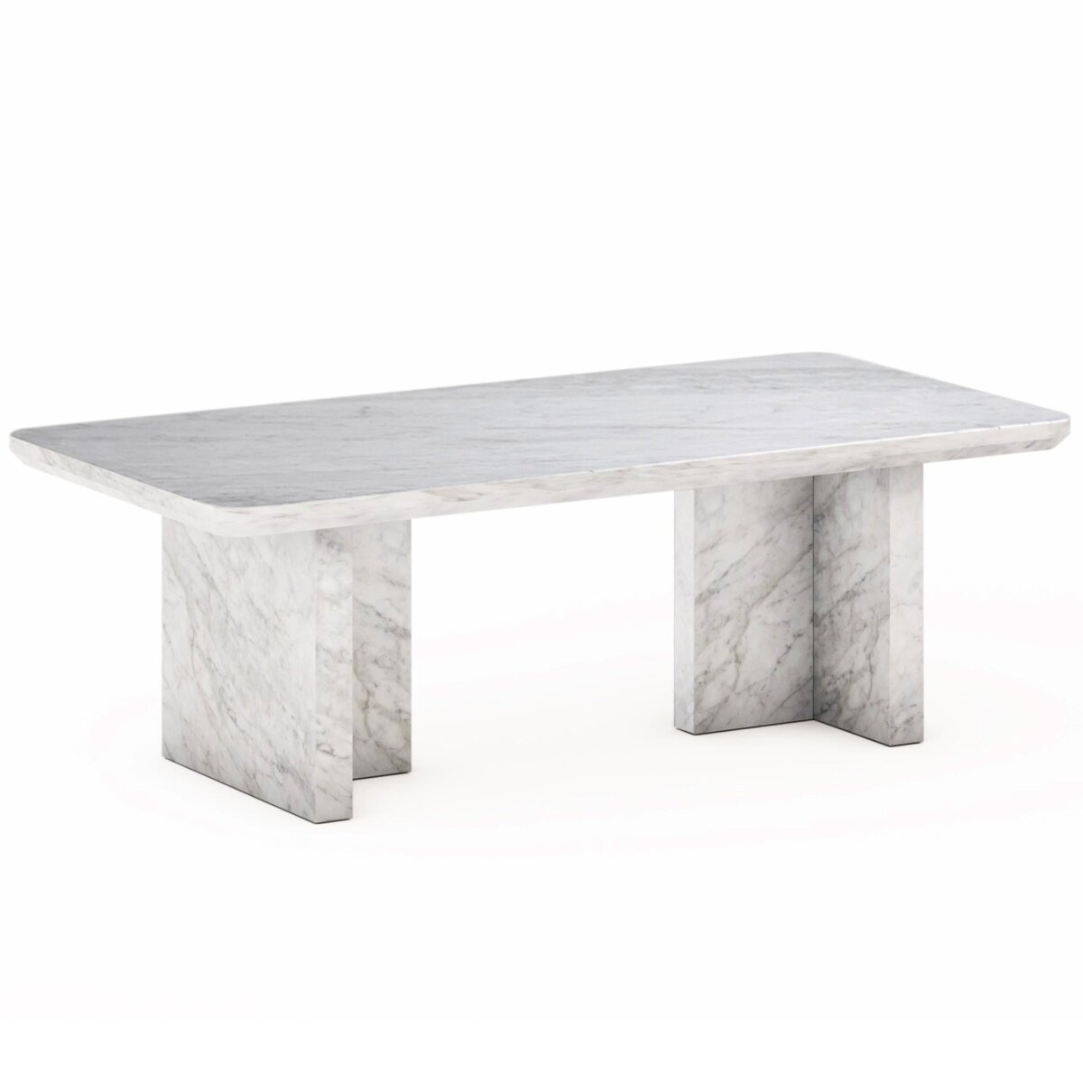 49637528284638e8387905cfe0681be8 Perrin Coffee Table- White | White Marble - Image 1