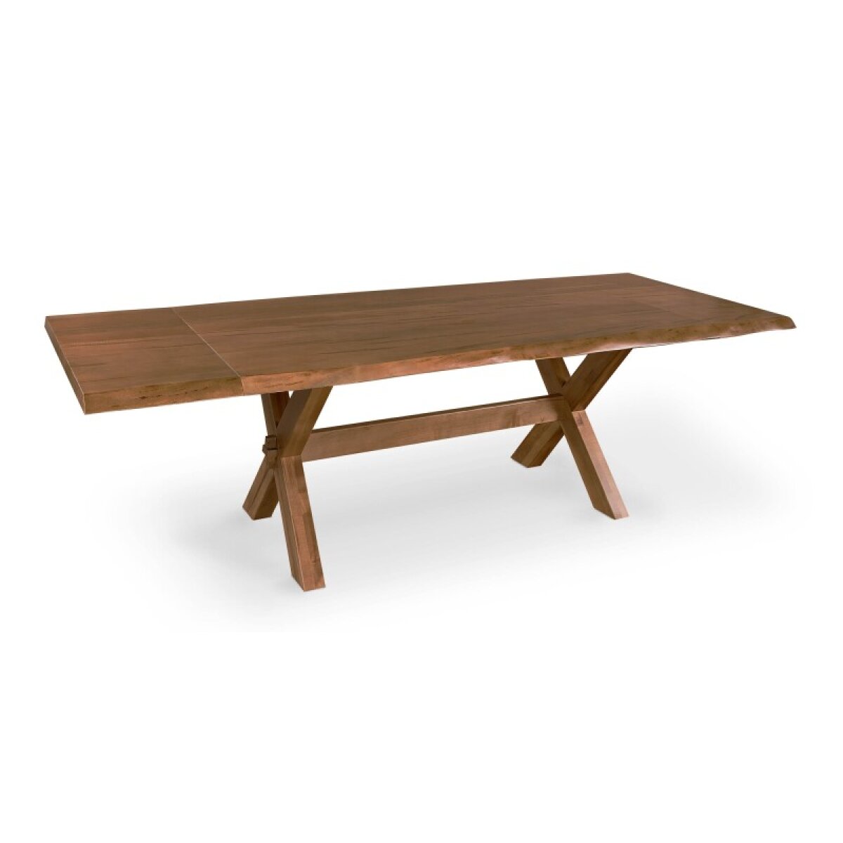 4a3b37a35ad810026b5d47669a768bf4 Crossbuck Live Edge Dining Table with Extendable Leaves - Image 1