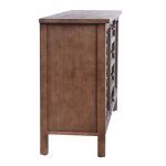 Scallop Sideboard Four Drawer And Two Door Silver And Natural Wood Finish - Image 8