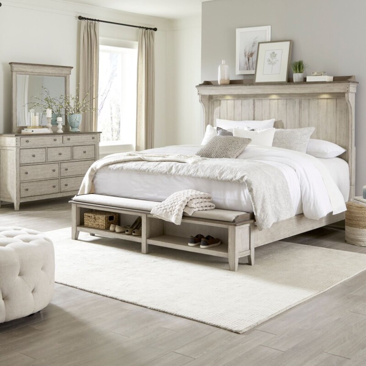 4af108e33afd4dbf7e3e8860a7f1bb1f Ivy Hollow Queen Mantle Storage Bed, Dresser & Mirror - Image 1