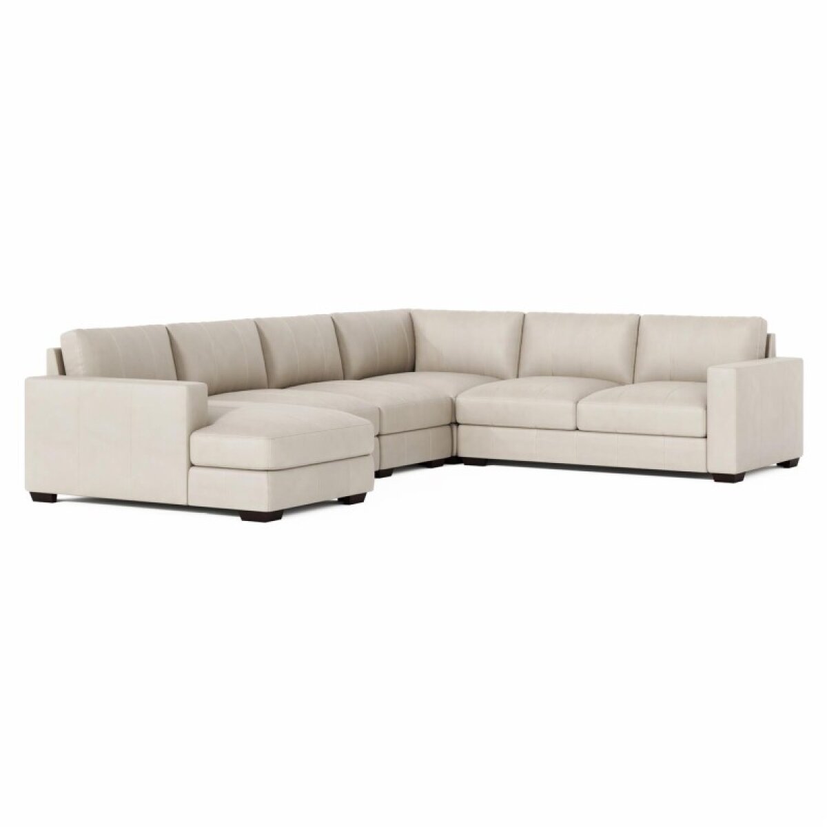 4b4fe12bb0792b660ea86290a5e1fbc6 Dawkins Leather Sectional - Image 1