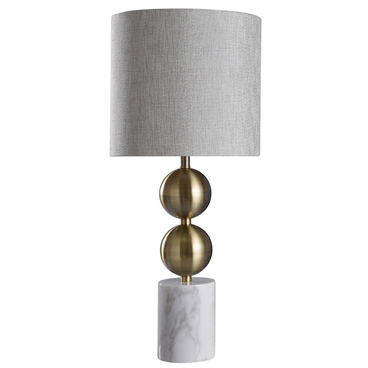 4c2167f8b55bac3fe49dc708565982df Racine Table Lamp | Brass Finish On Metal Body With Marble Base | Hardback Shade - Image 1