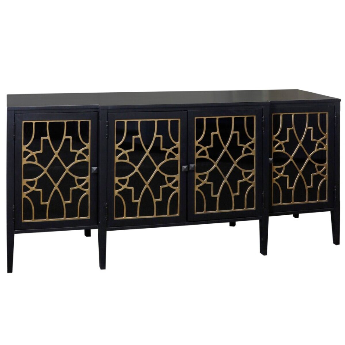 4c28be8cd12c9dc1507cd78d7e906aa7 Mcm Sideboard Cabinet With Dark Glass Door Fronts - Image 1