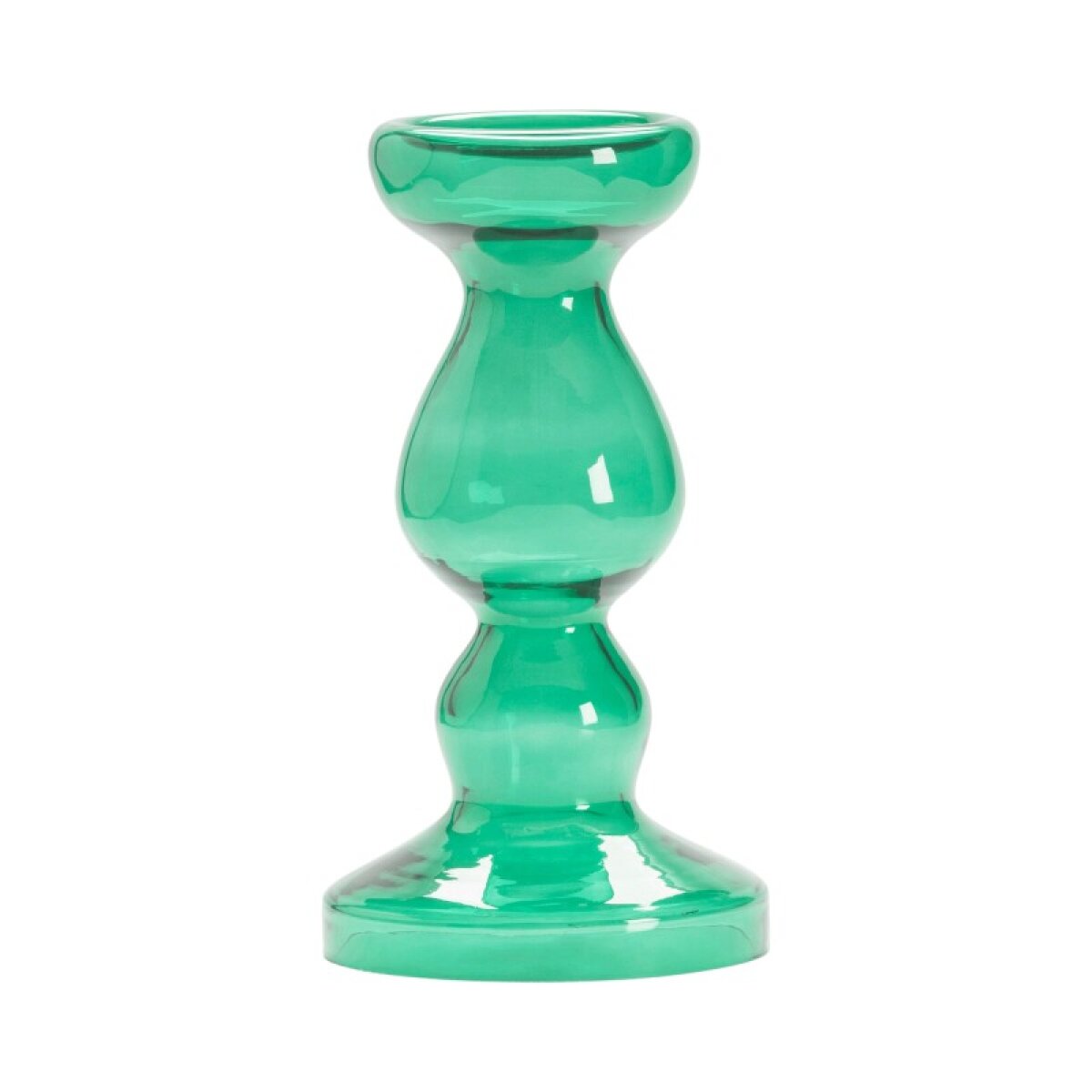 4c6bfeaaa889a962c61fe97841eed41d Miramar Medium Emerald Blown Glass Pillar Candle Holder - Image 1
