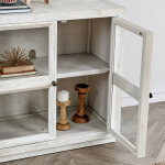 Selma Solid Wood 6dr Cabinet - Timeworn Cream - Image 10