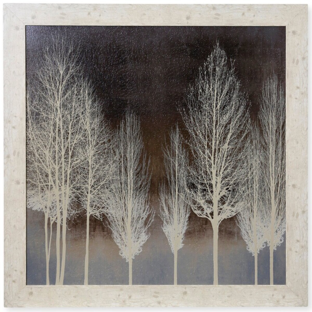 4cab14b71eee1e306ca234bdd3435c20 Cream Trees On Brown Textured Framed Print - Image 1
