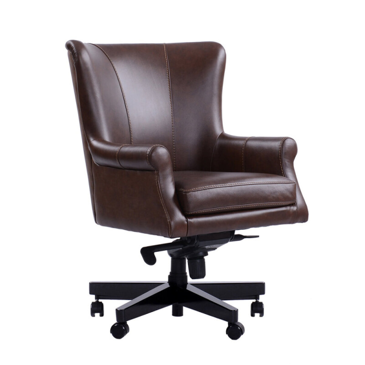 4cb41c72ed8e88b2256b6e5d5aeceae0 Dc#129-vbr - Verona Brown Leather Desk Chair - Image 1