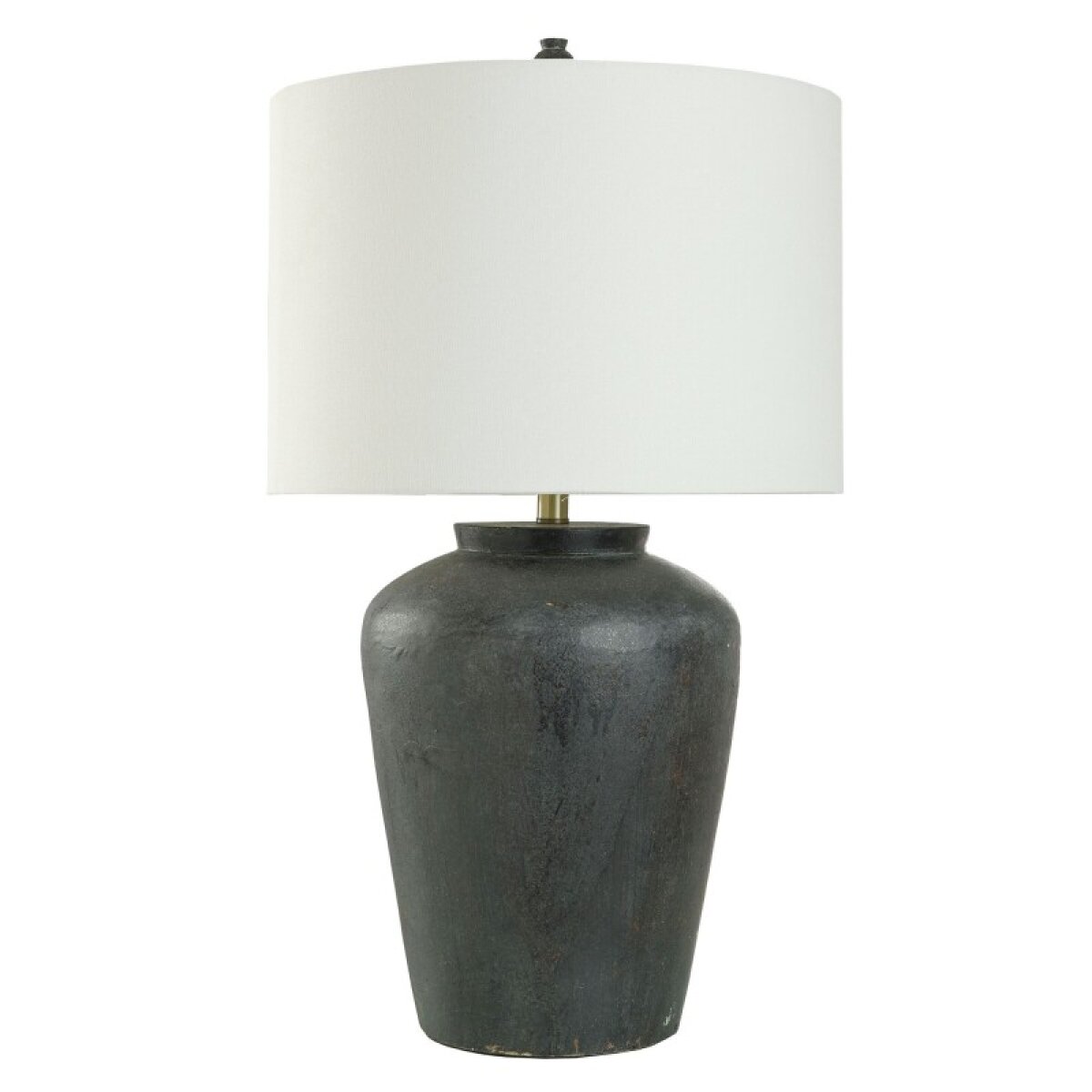 4d344fc9f8fa692f370549626541c133 Arlo Cotta Rustic Cement Table Lamp With A Distressed Black Finish - Image 1