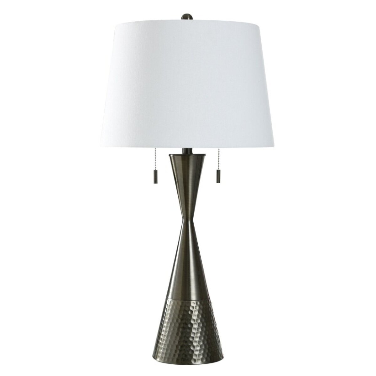 4dfee33227302a92aebd07bd5416c1ff Brushed Steel Black Metal Table Lamp - Image 1