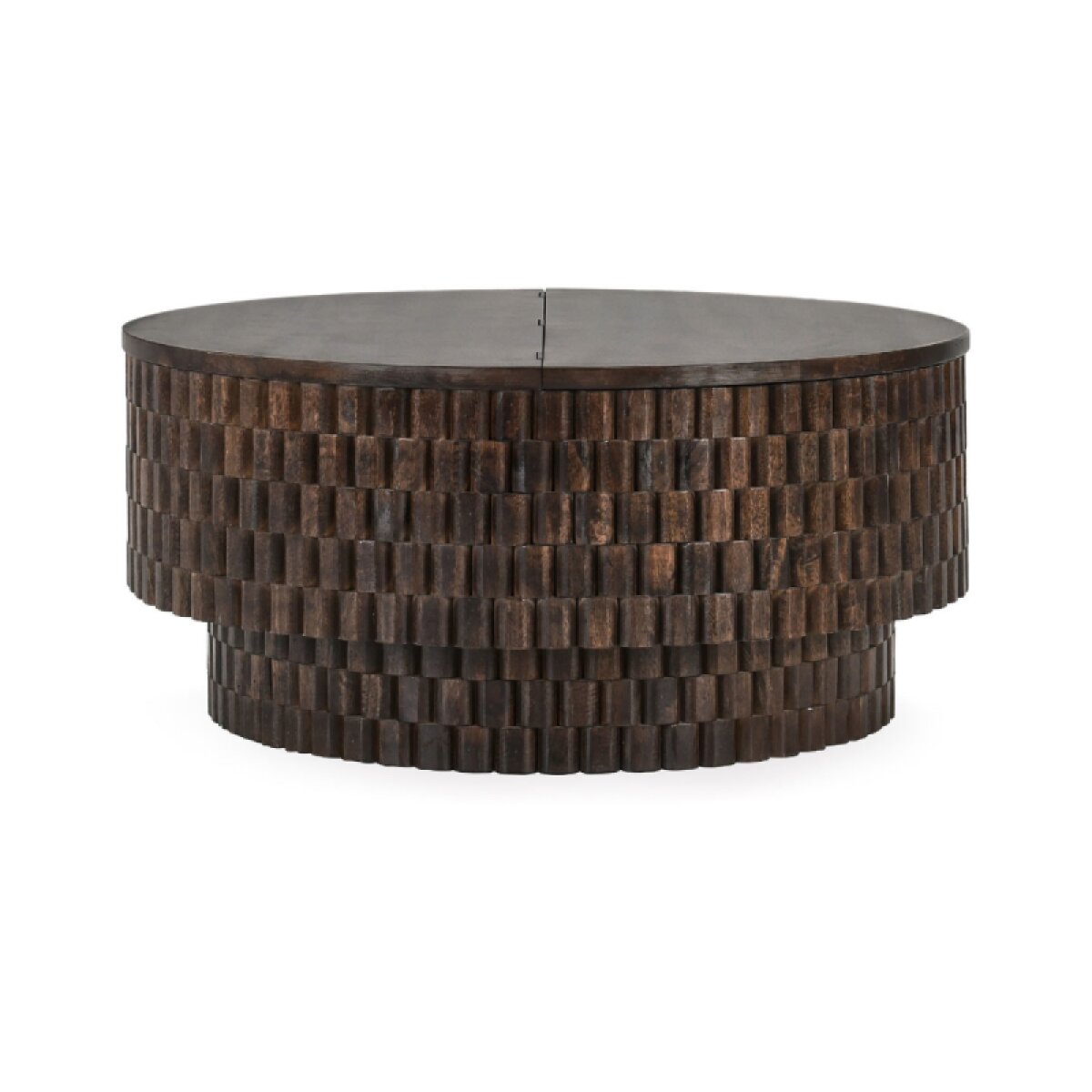 4e364e08087005d12c2bb3881b704914 Norwood Solid Wood Round Coffee Table - Bark Brown - Image 1