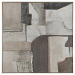 Stepping Stones Ii Hand Painted Mixed Media Abstract Canvas Art With Champagne Frame