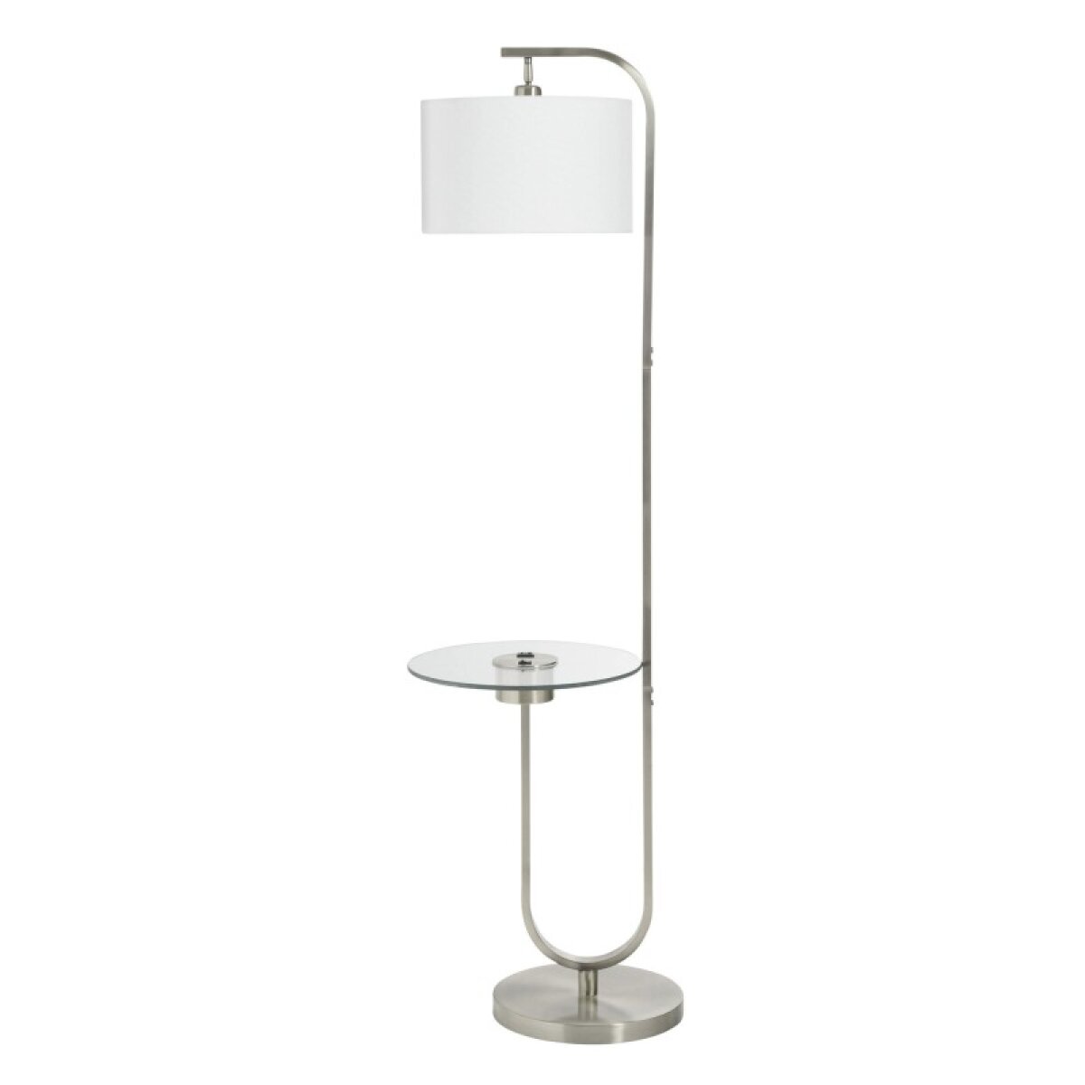 4e6ee223647f7868a219260063e993bc Brushed Nickle Steel Floor Lamp - Image 1