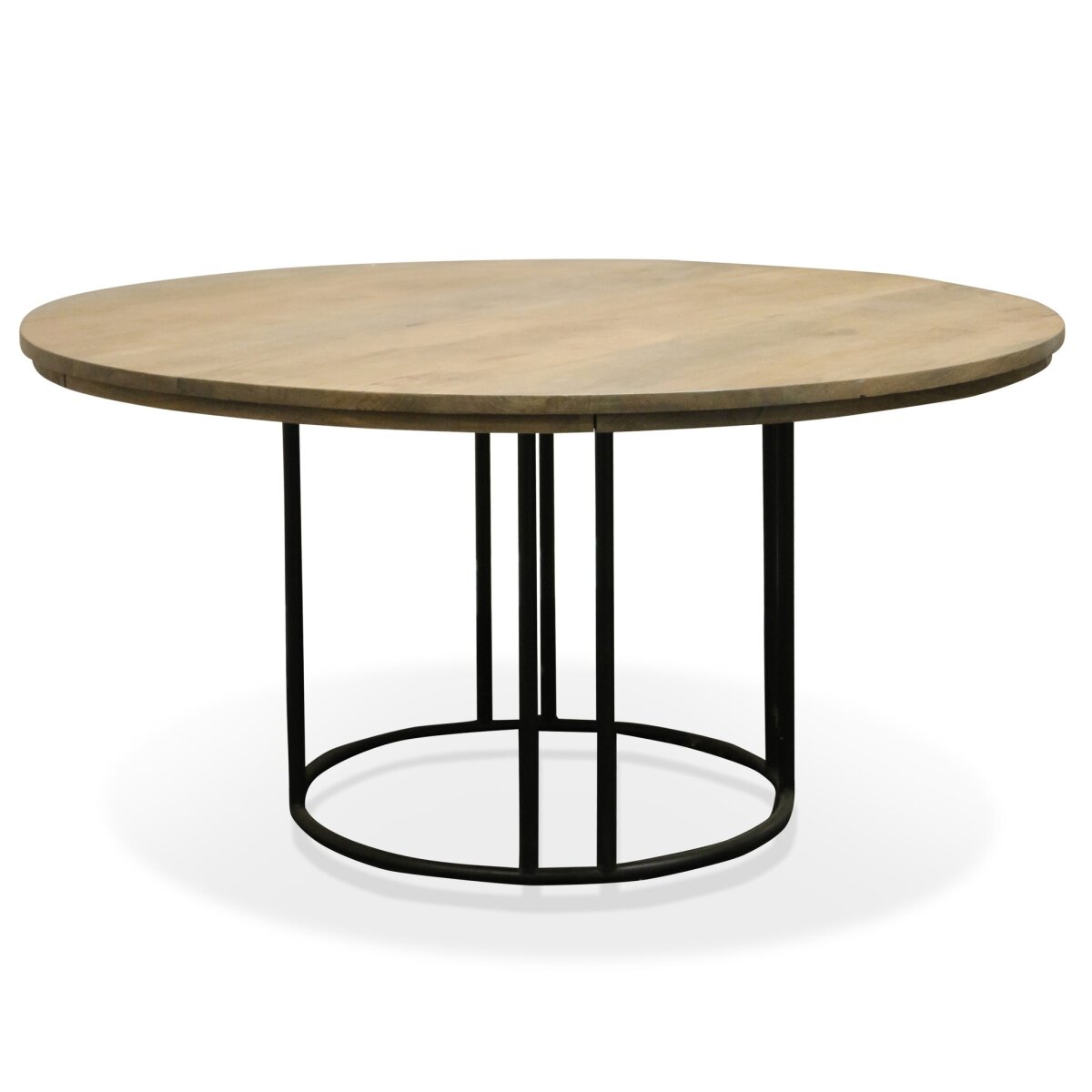 4e82689dc43e0cb3dd01c224121601d9 Malec Dining Table | Walnut Finish On Mango Wood With Iron Base - Image 1