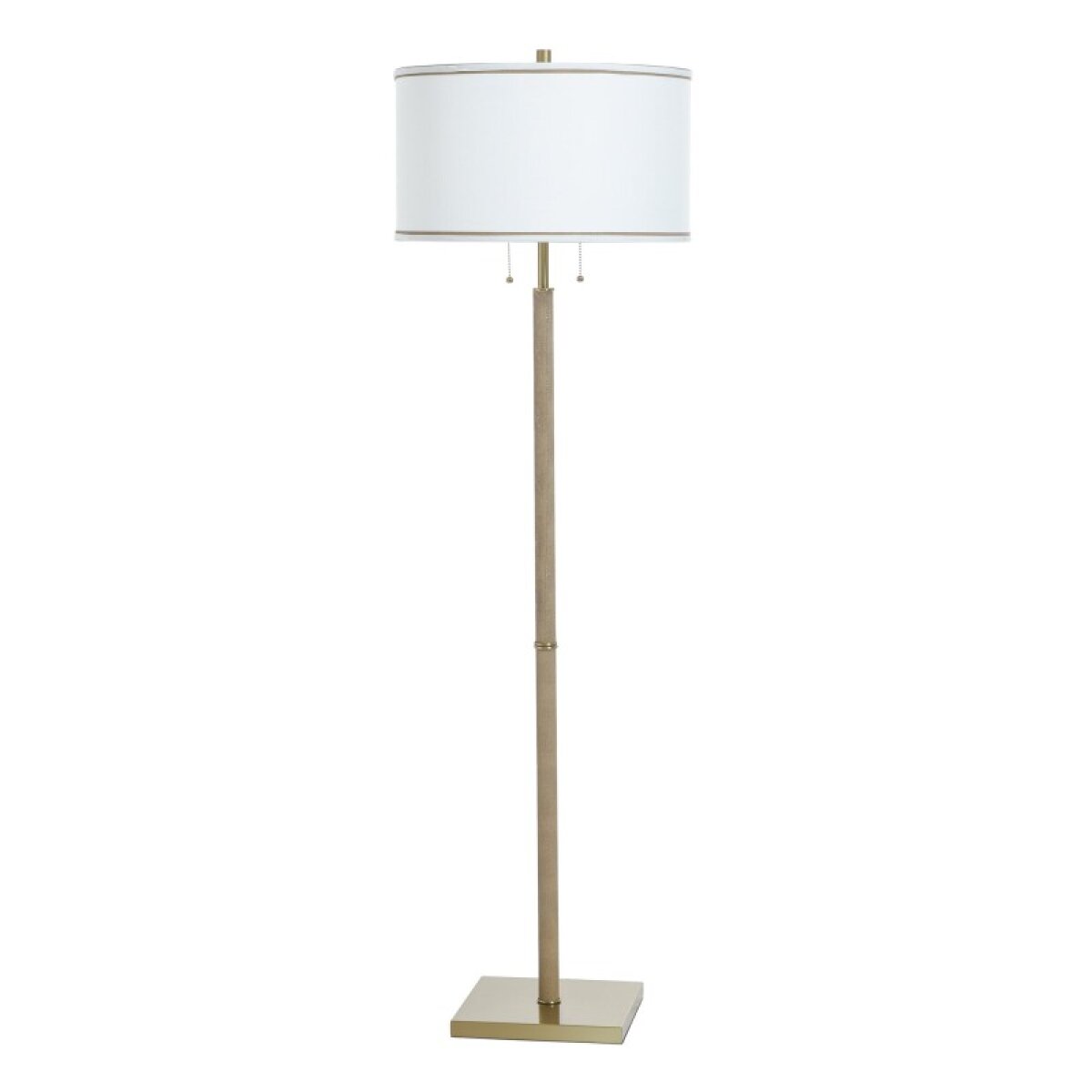 4efc7d724d282ed0ff2b8e2cda265d11 Dann Foley Lifestyle Floor Lamp Tan Shagreen Pattern And Polished Brass - Image 1