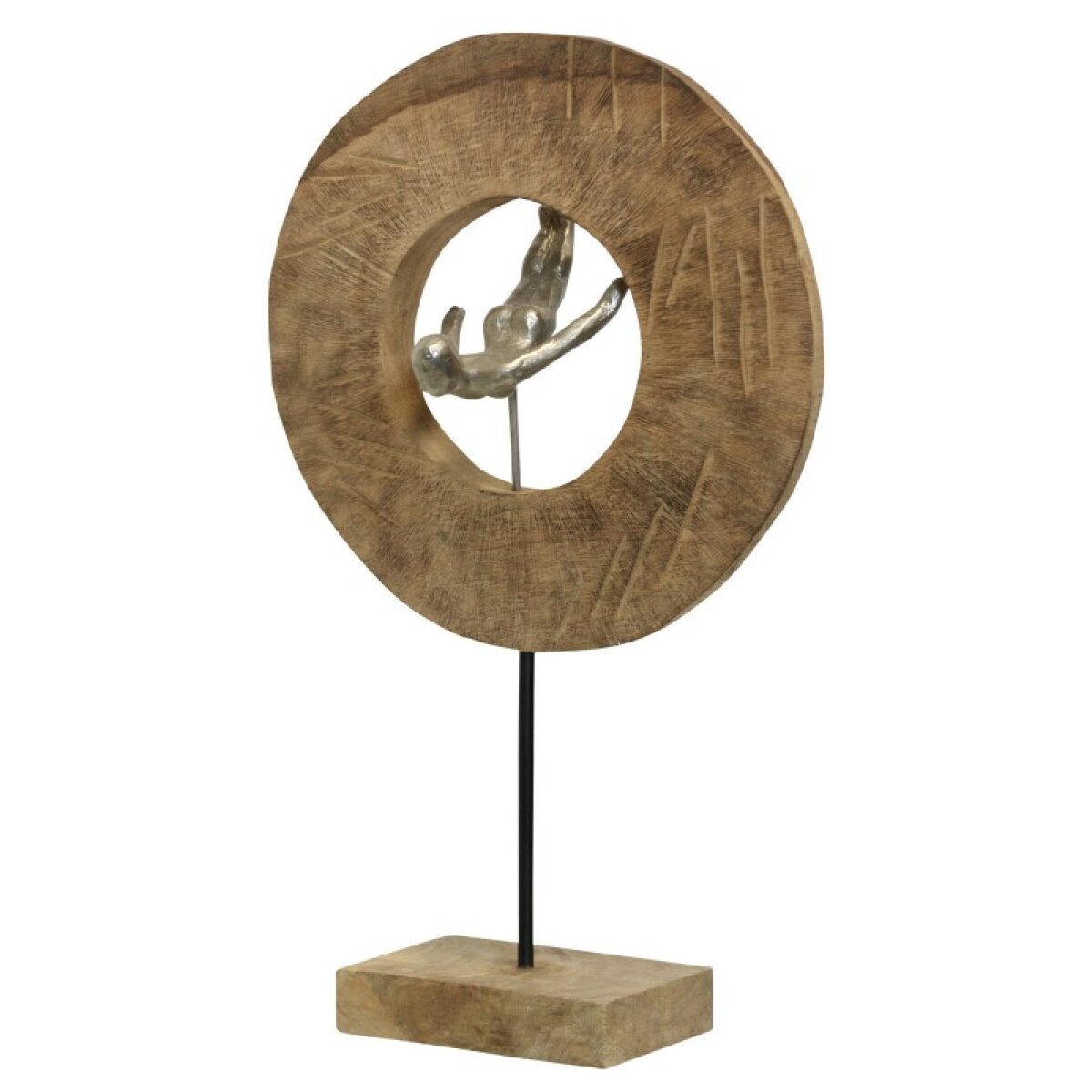 4f2af0c65b70cf947e817e0f59588e4c Swimming Hole Aluminum & Mango Wood Sculpture - Image 1