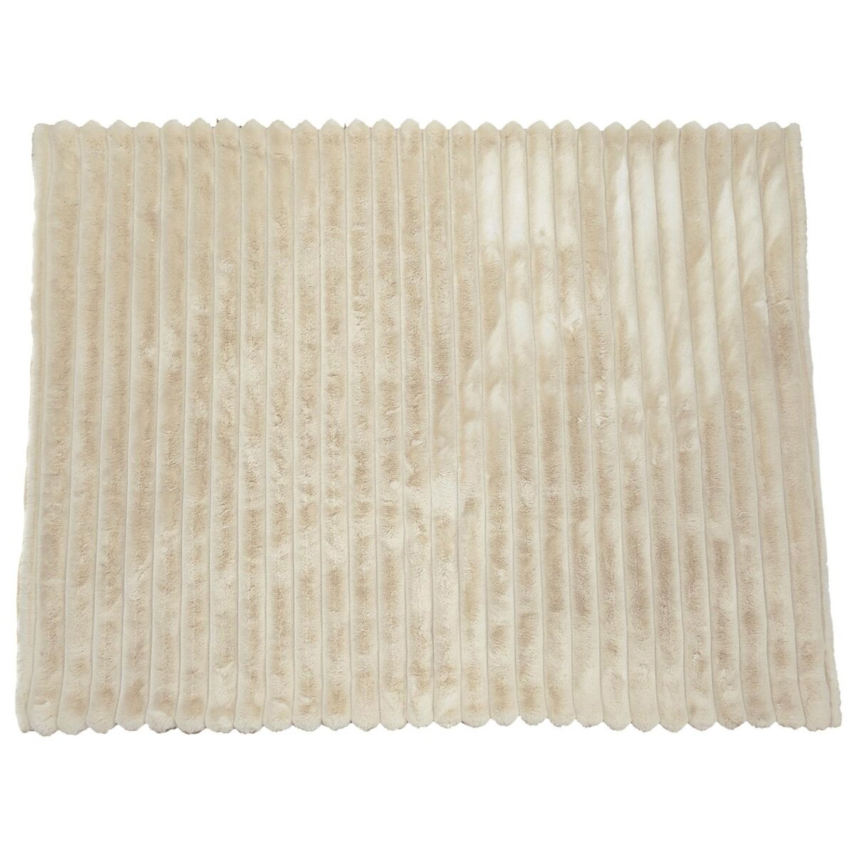 503c2025e57bc09f1b6255abdcc8eeed Farah Throw- Beige | Beige Channeled Faux Fur - Image 1