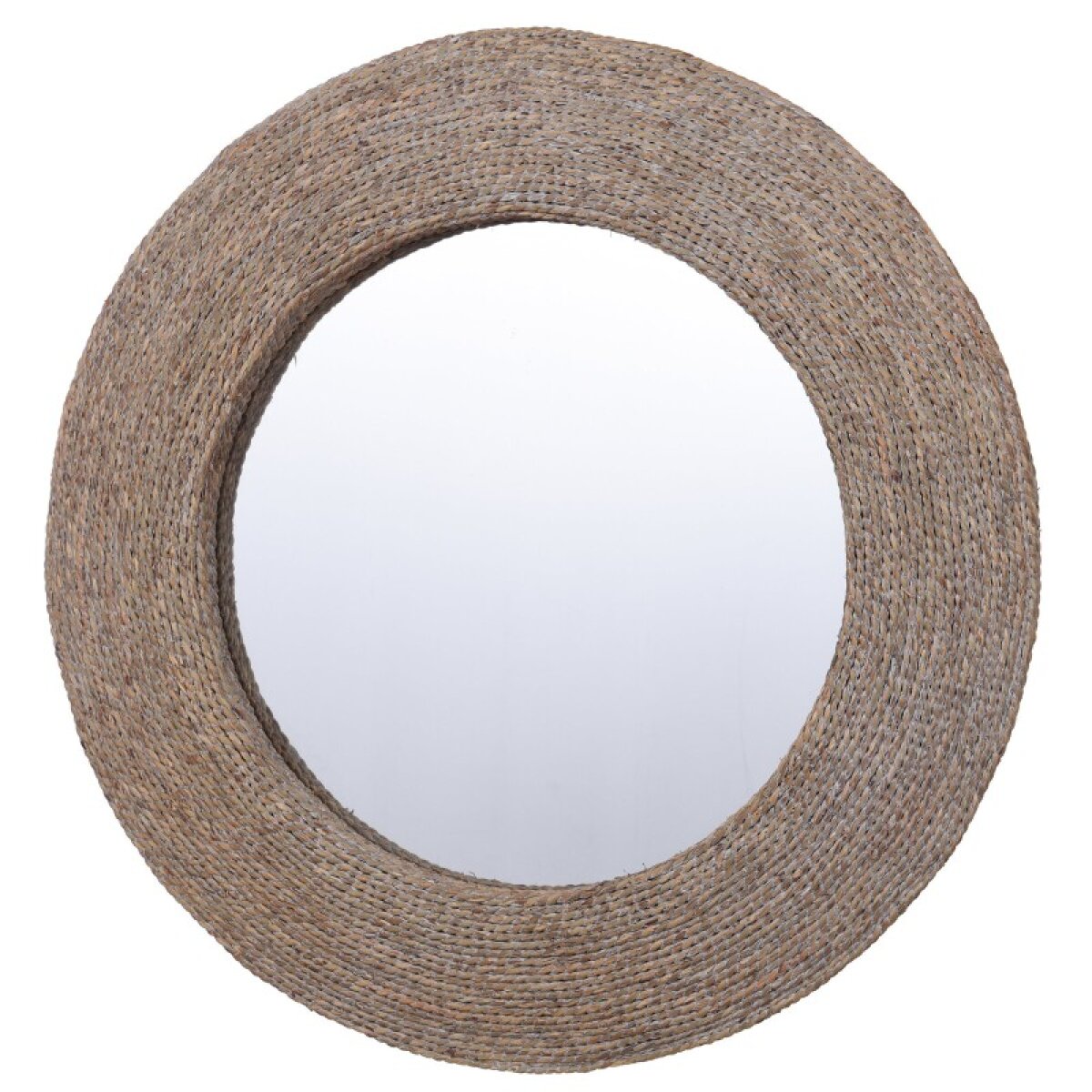 509e698061ec588c3d7118c5110fa37b White Washed Rope Tie Round Mirror With Rope Detail - Image 1
