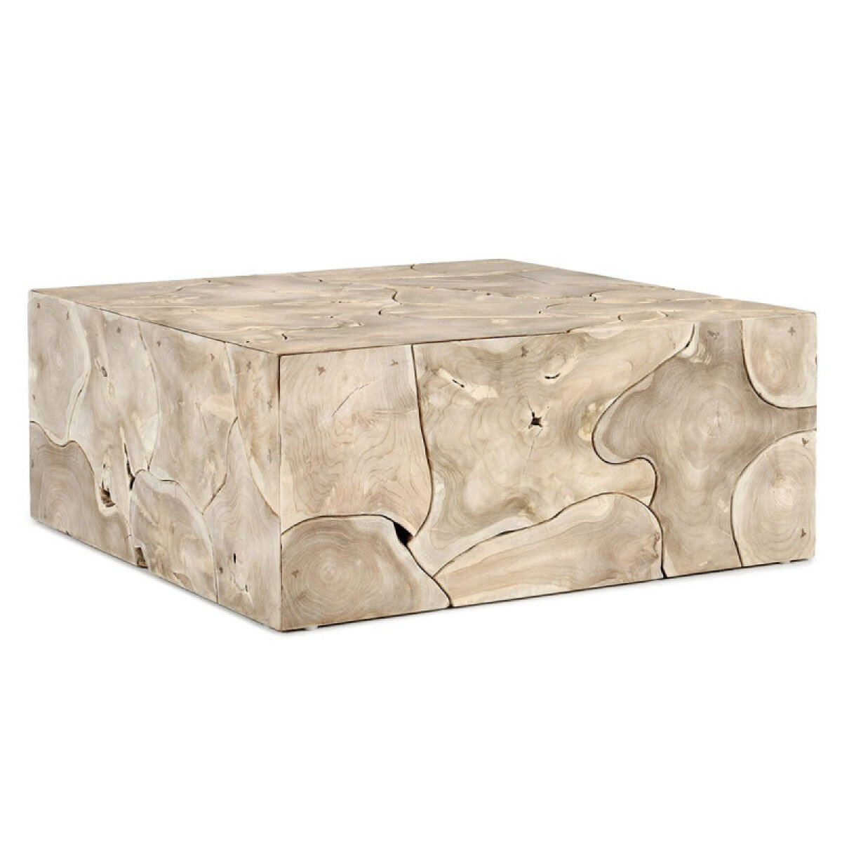 50c7c3f19057fadde51c312b9d175d1a Sorrento Solid Wood Square Coffee Table - Bleached - Image 1