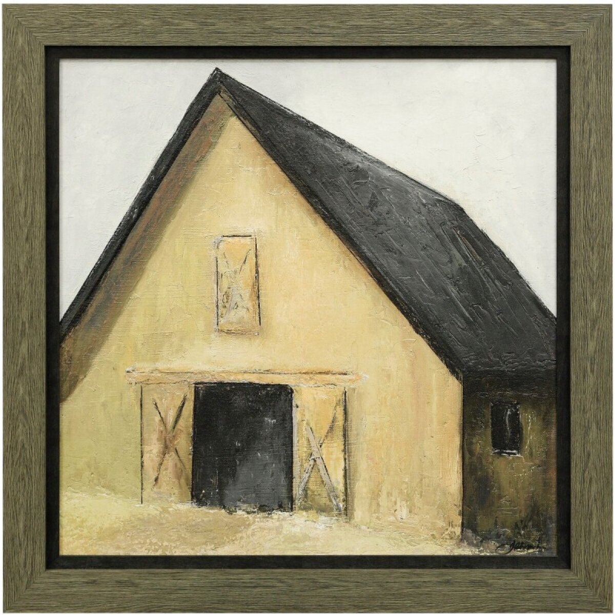 51673cbe2edd8fb40aa787b531f55d8b Hay Barn How Are You Textured Framed Farmhouse Print - Image 1