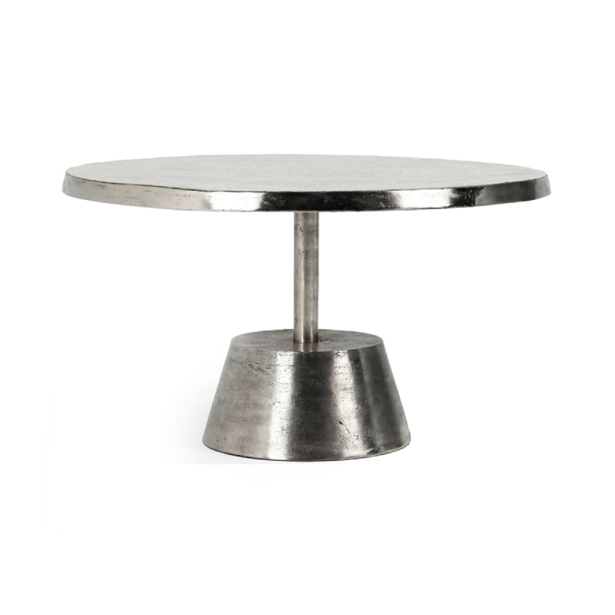 52dbdebfc6cddeb82c235b664910681a Ariel Aluminum Round Coffee Table - Silver - Image 1