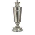 Polished Nickel Steel Table Lamp With Urn Base And Linen Hardback Shade 150 Watts - Image 4
