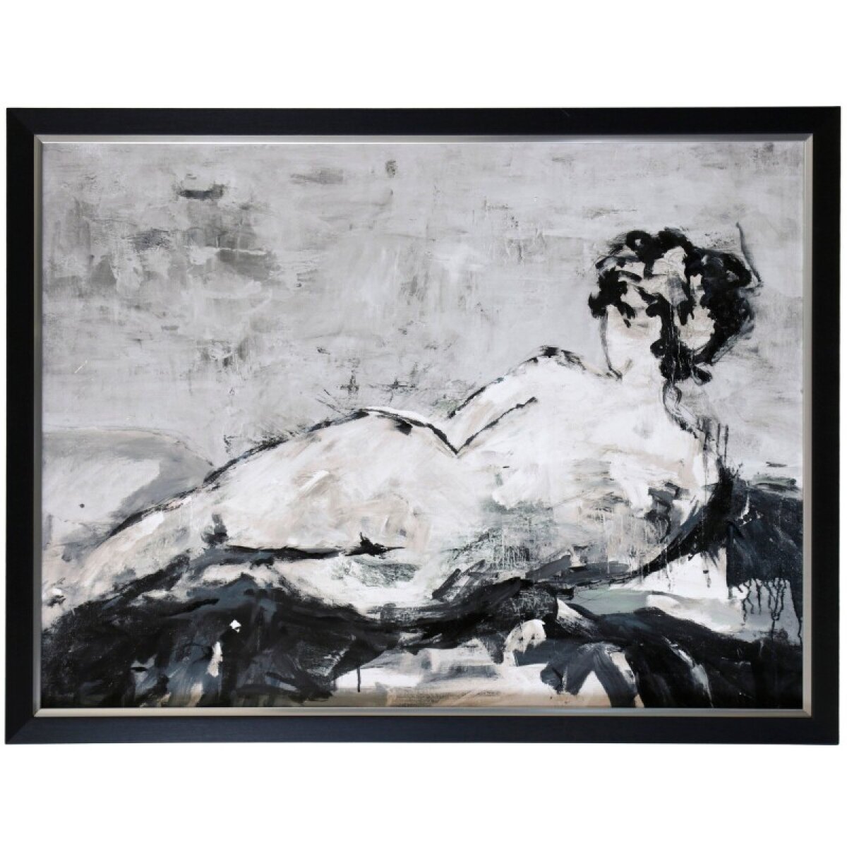 533cddd9f589d7c41f9daed749d282e1 Reclining Nude Textured Framed Print - Image 1