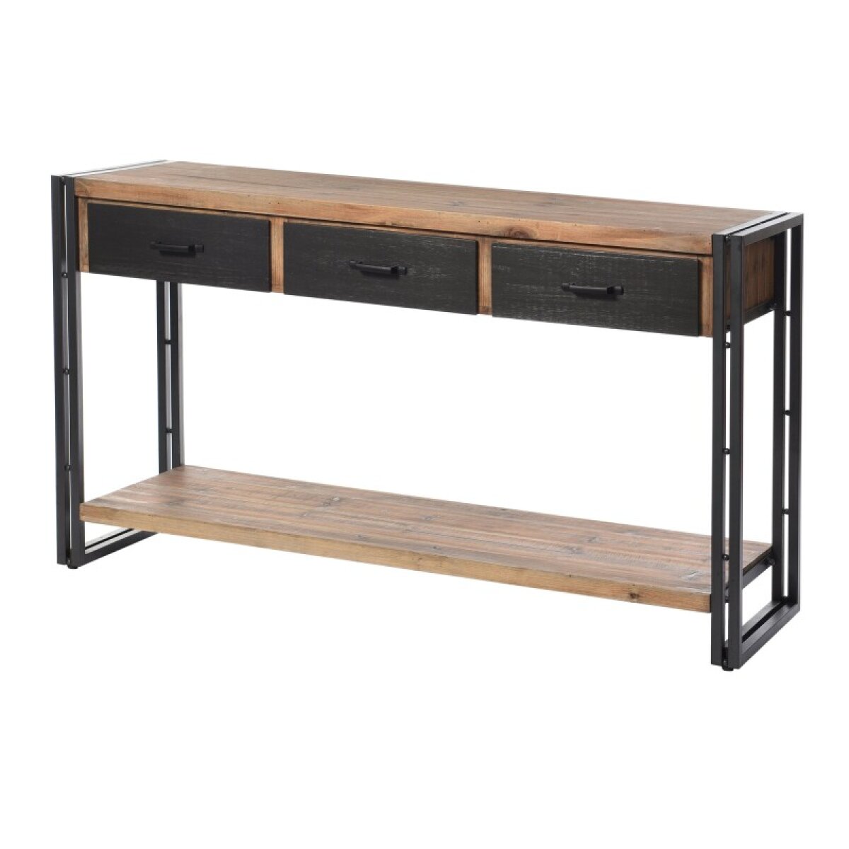 533d7095aa45e9b45e82d2ffddb33d0f Calvin Console Three Drawer Console Table In A Two Tone Gray And Na - Image 1