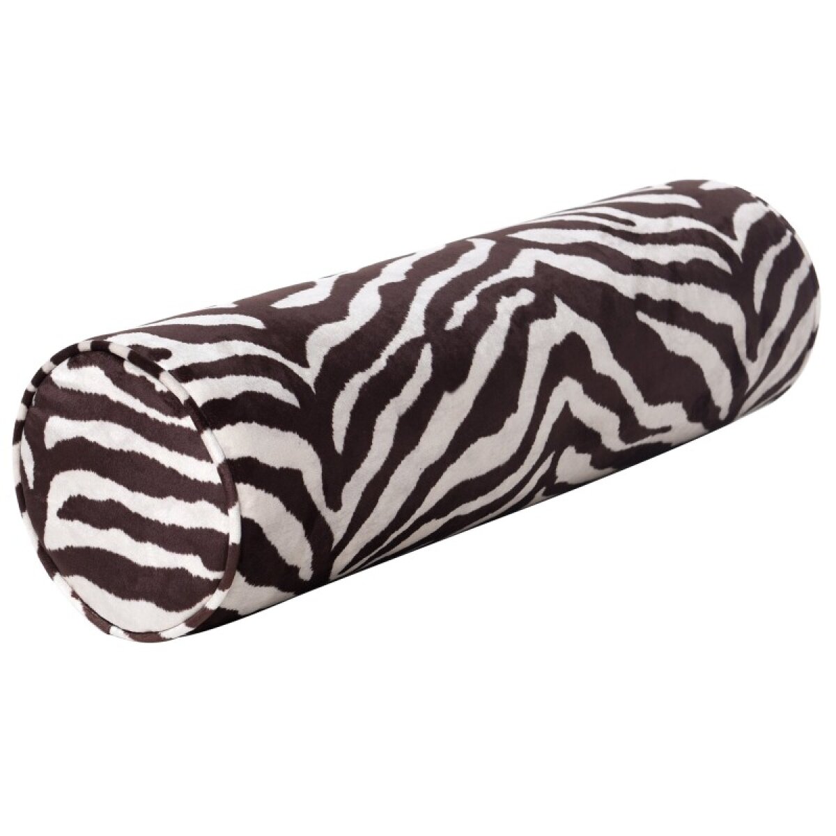 5425fe4ca6e4b2bdafbecc733423475d Dann Foley Lifestyle Brown Zebra Print Bolster Pillow In Zara Fabric - Image 1
