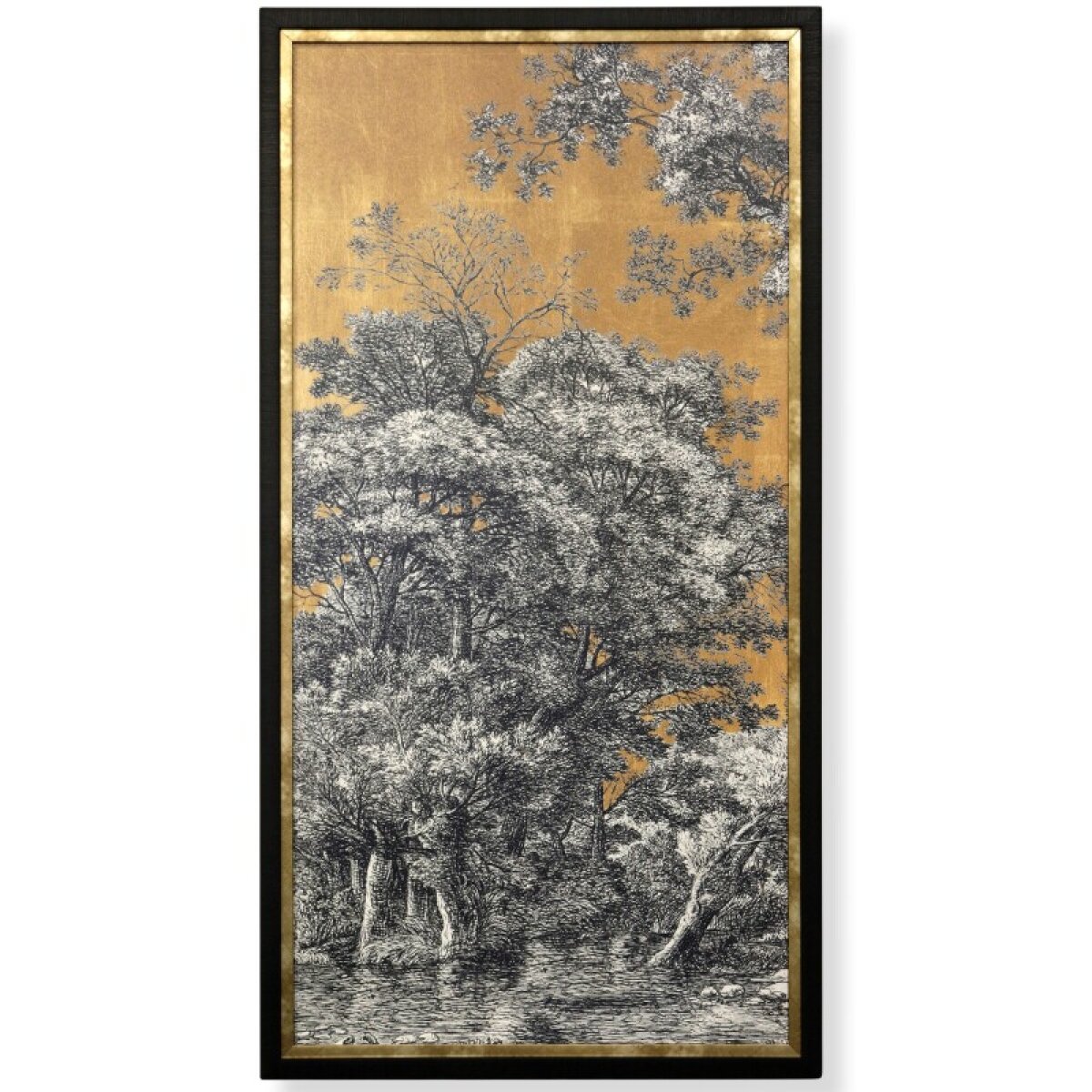 5455ca7b93d9fe0a1fb3eed6138445eb Golden Toile I Textured Framed Print - Image 1