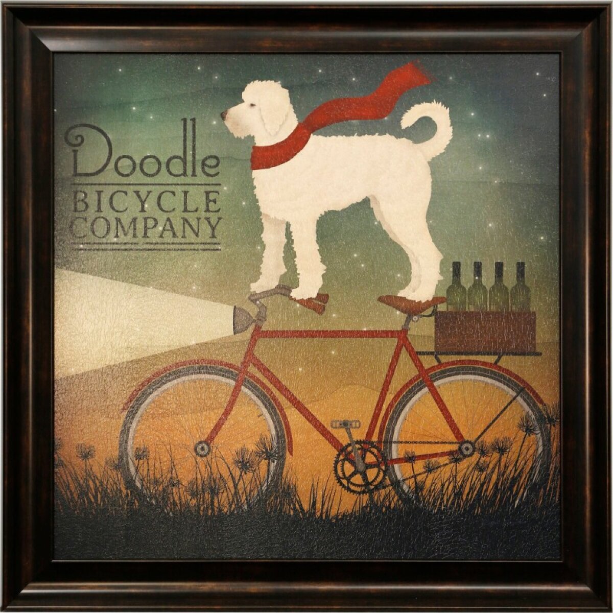 5487cb2e998faf339f23b062e5e0dcce Doodle Bicycle Co Textured And Framed Dog Print - Image 1