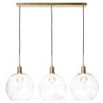 Luca Brass Chandelier- Small | Adjustable Level 20 -139 Clear Glass Globes With Brass Finished Meta