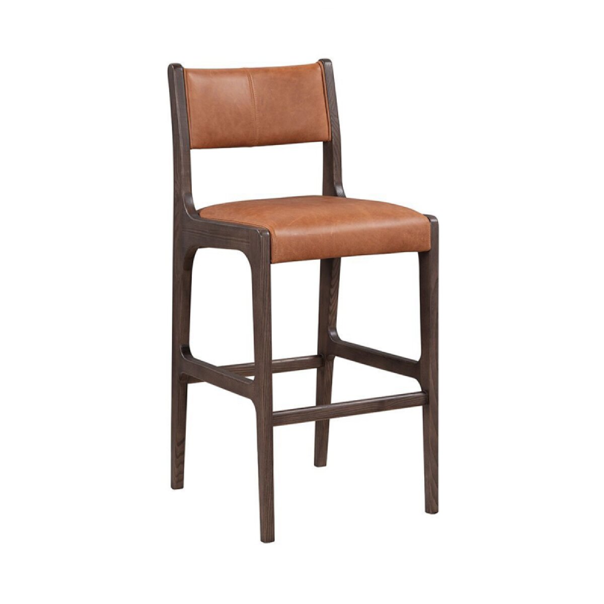 5512eed78687543882c5fc329980b3e5 Wayne Leather Bar Stool - Autumn Brown - Image 1