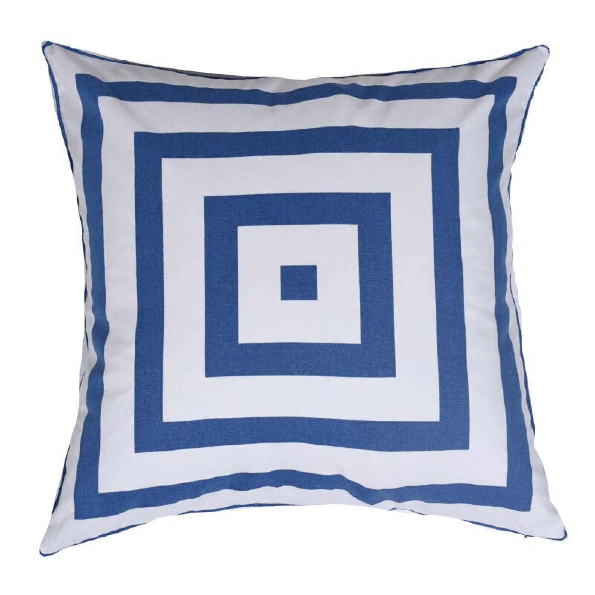 55549be6f0231589f3b9c96e4546a0fb Dann Foley Lifestyle Down Feather Pillow With Blue And White Square Printed Cotton Canvas 24in - Image 1